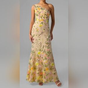 Multi Colored Floral Embroidered Maxi Dress
